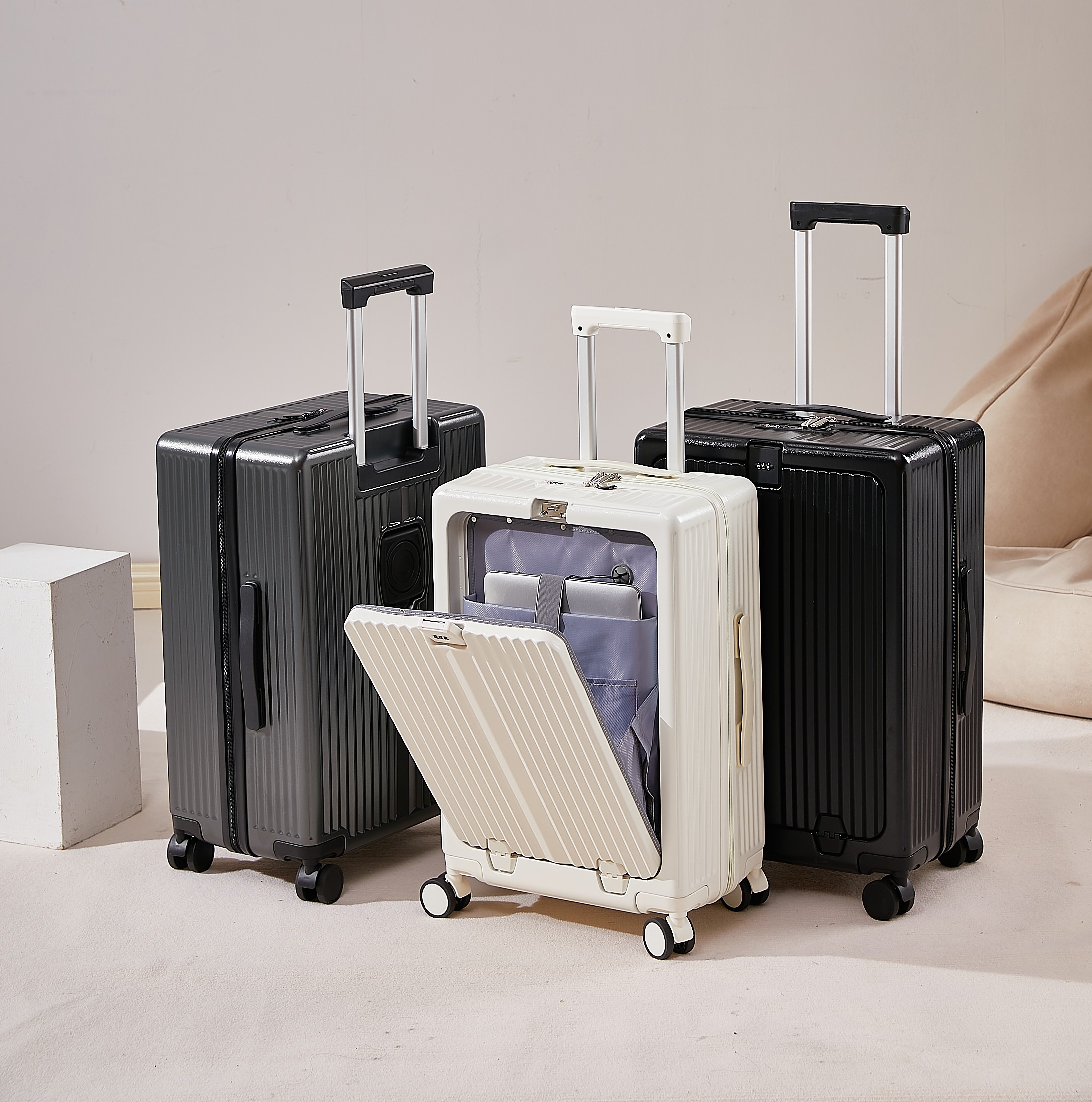 PC Suitcase XX inch gesturum conscensis portatili fronte aperta sinum laptop sacculum component